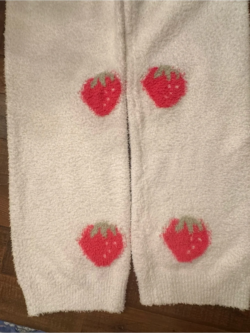 LOLA & THE BOYS Fuzzy Strawberry Lounge Pants
